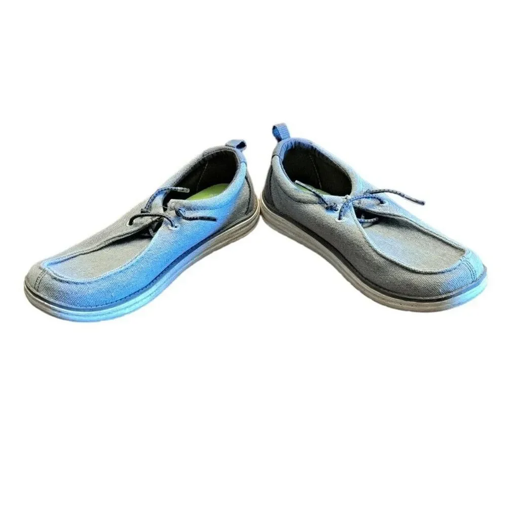 Sonoma Shoes Boys 2M Gray Boat Slip on‎ Dress Shoe Loafers Memory Foam
